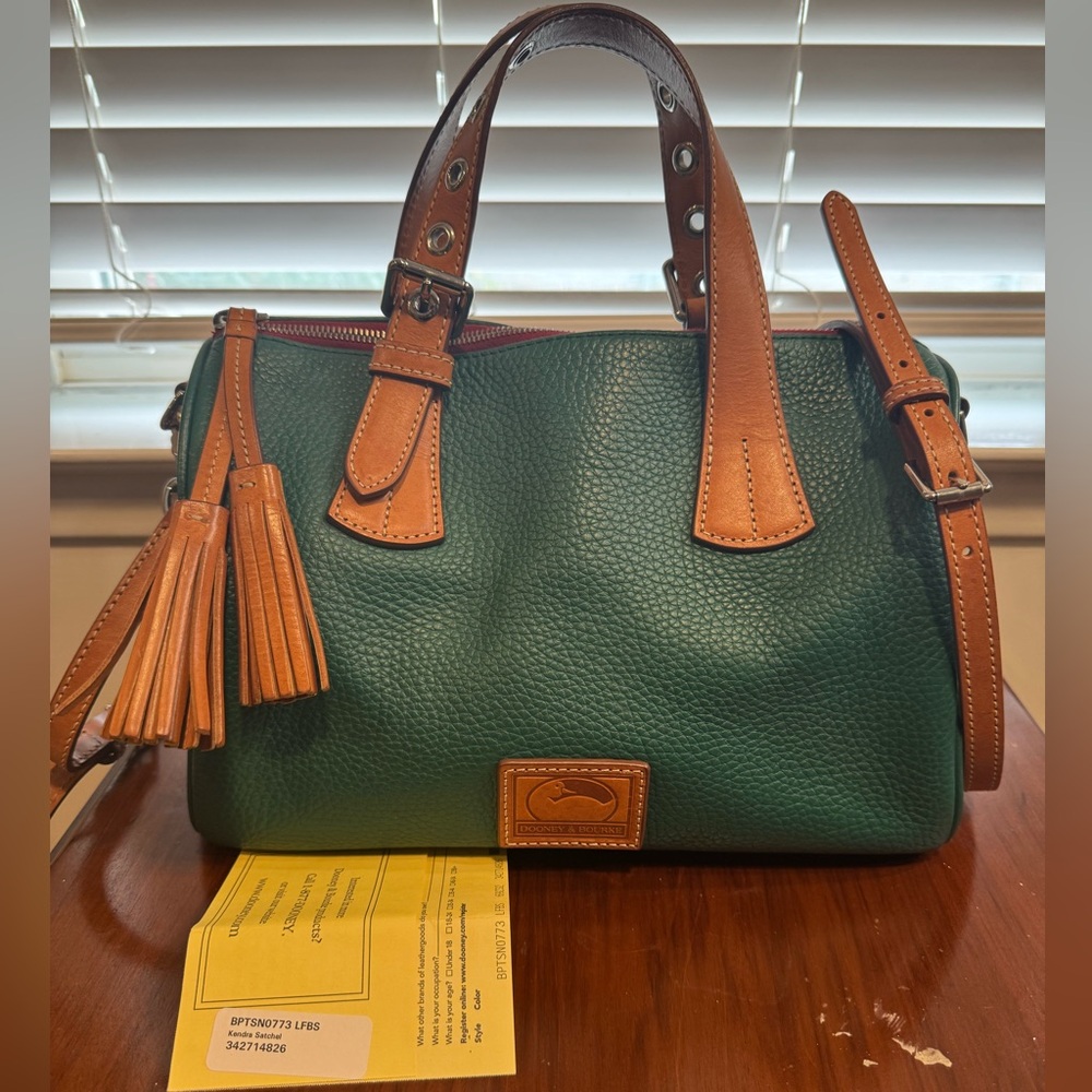 Vintage Dooney and Bourke Green Kendra Satchel